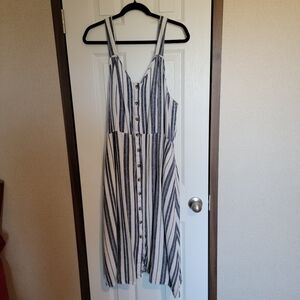 Terra and Sky Striped Button-Down Dress size 1X